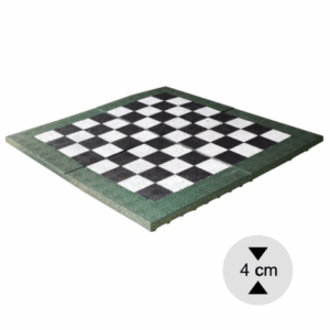 Kültéri sakkpálya 4 cm vastag zöld gumiburkolattal