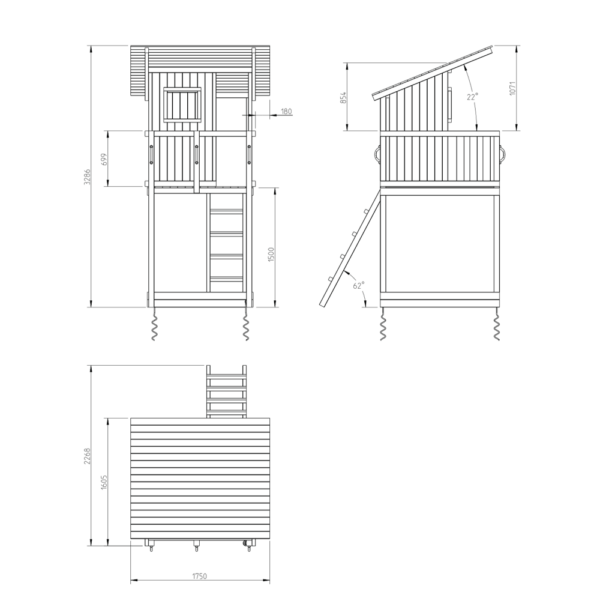 Beach Hut fa játszóvár Játszótérland