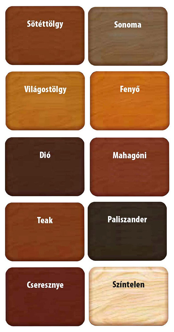 Vékonylazúr színminták